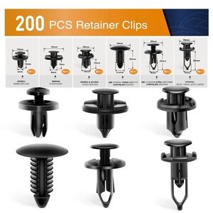 Universal Plastic Fender Clips,200 Pcs Push Bumper Fastener Rivet Clips